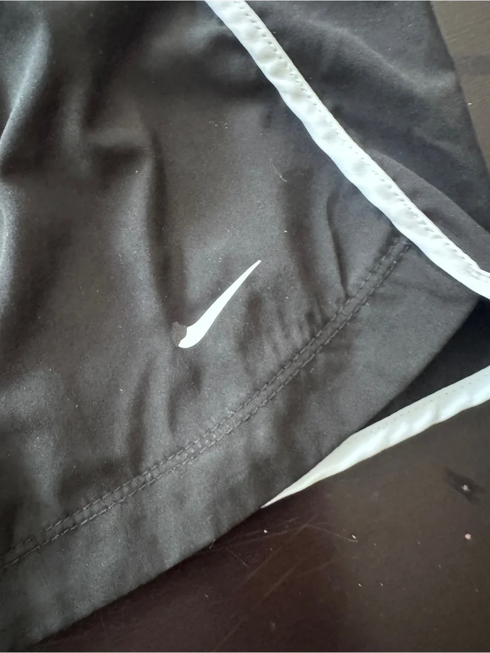 Nike Black Athletic Shorts with White Piping
